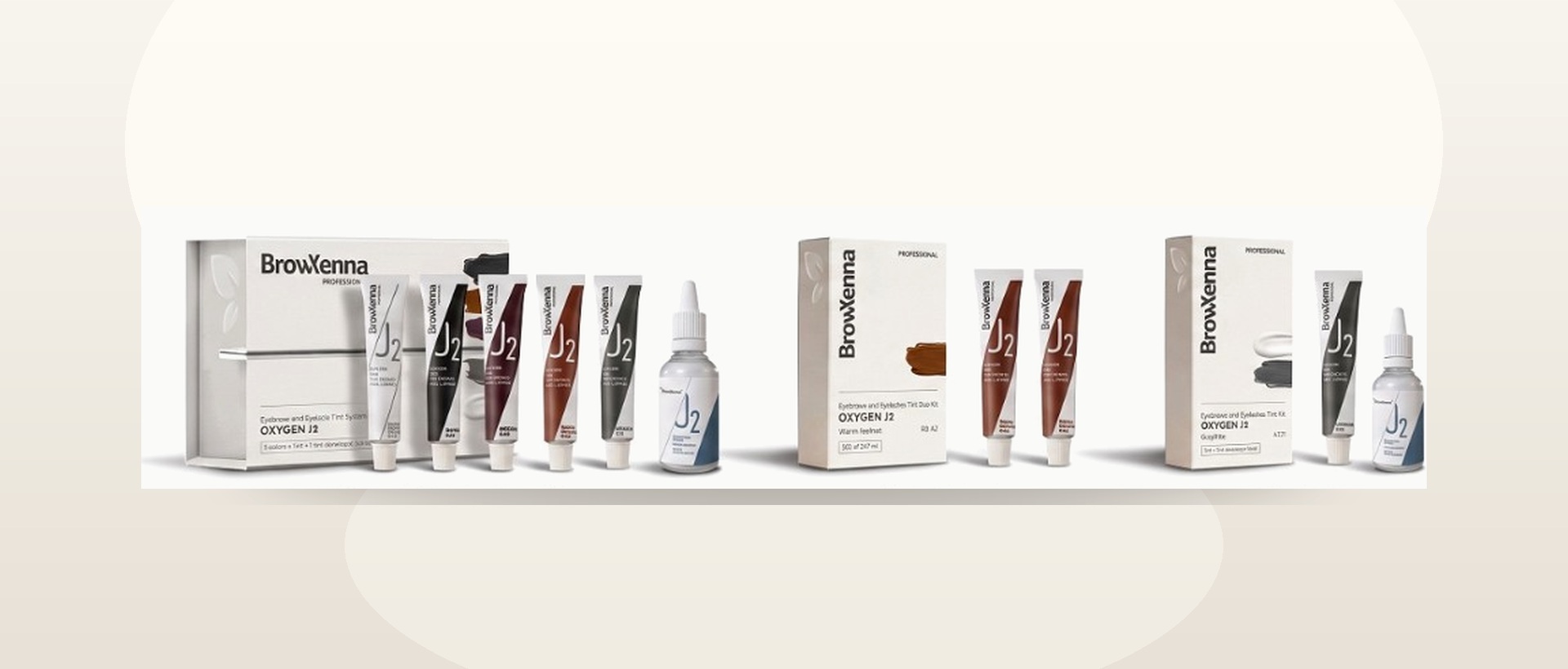 BrowXenna export portfolio — Oxygen J2 professional kits